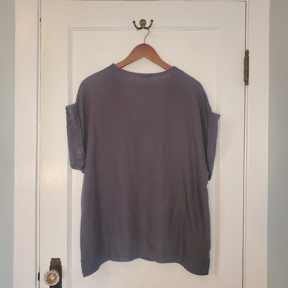 Pure Venice by Eternelle Linen Top – Size L – Dark Grey - Picture 5 of 6